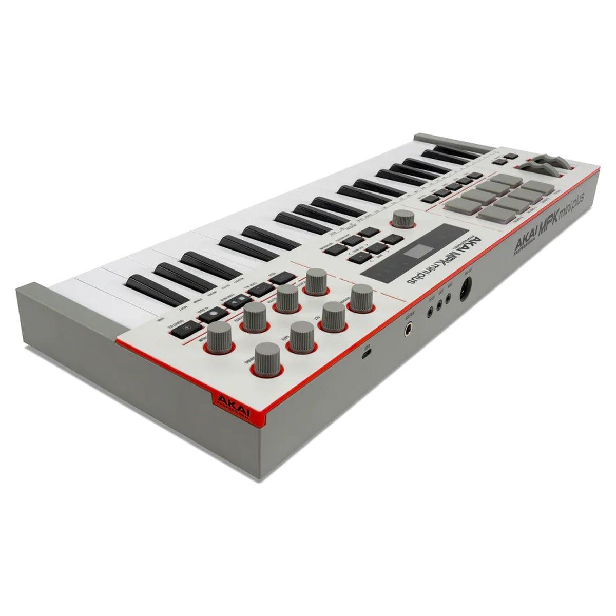 Akai Professional MPK Mini Plus II, rear angled view with connections
