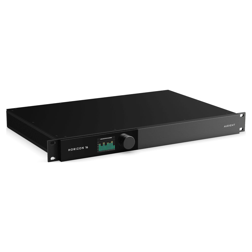 Audient Horizon 16, angled view of the 1U rack chassis
