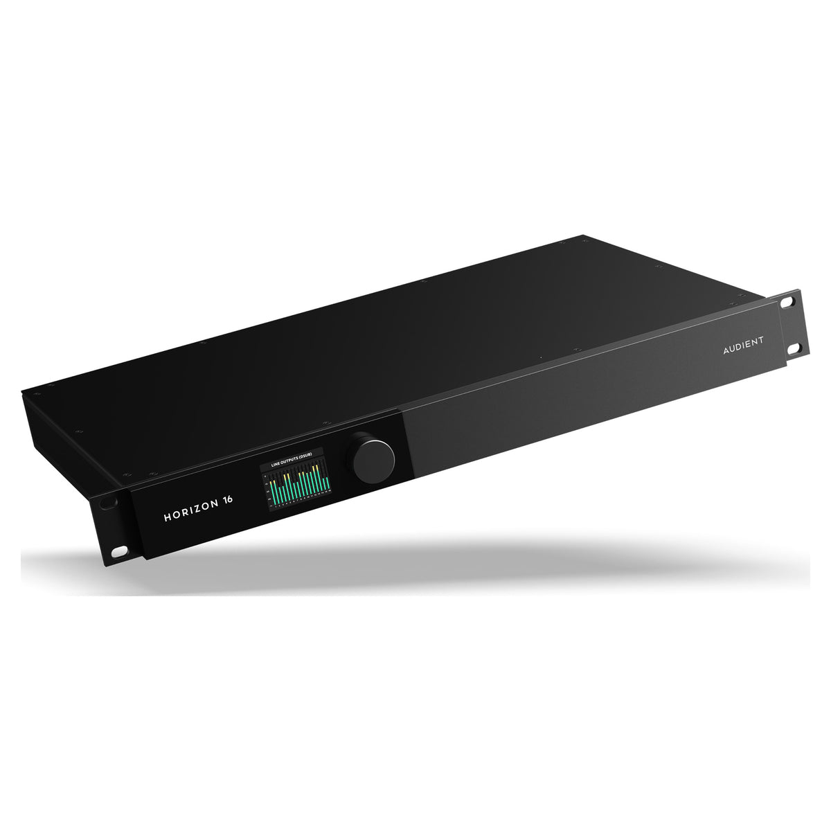 Audient Horizon 16 Thunderbolt audio interface, front three-quarter view
