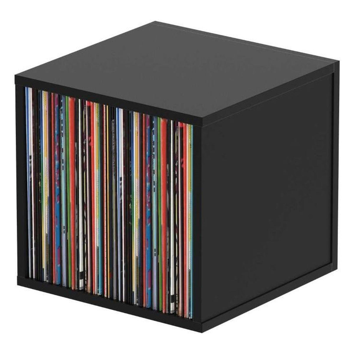 Glorious Record Box 110 vinyl record storage box, black, with accessories