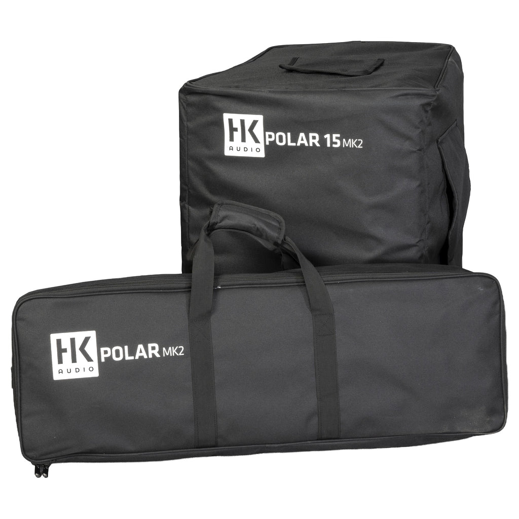 HK Audio POLAR 15 MK2 included subwoofer cover and column transport bag