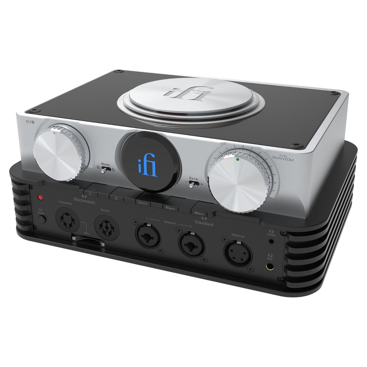 iFi Audio iCAN Phantom 1.5 reference headphone amplifier, front three-quarter view