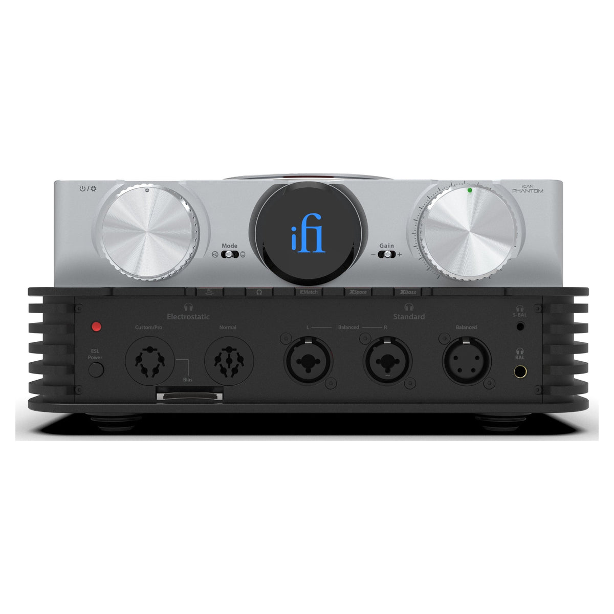 iFi Audio iCAN Phantom 1.5 front panel with mode, gain and volume controls