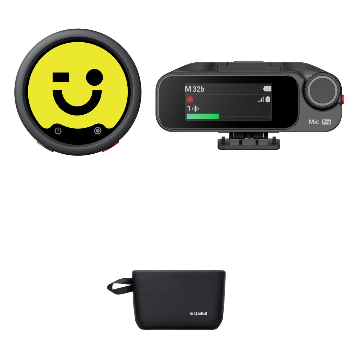Insta360 Mic Pro 1TX + 1RX, transmitter with E-ink display and receiver