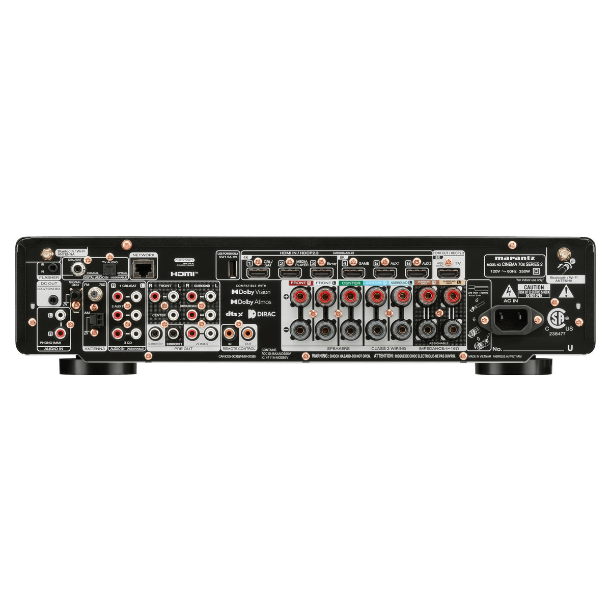 Marantz CINEMA 70s Series 2, Black, rear connections
