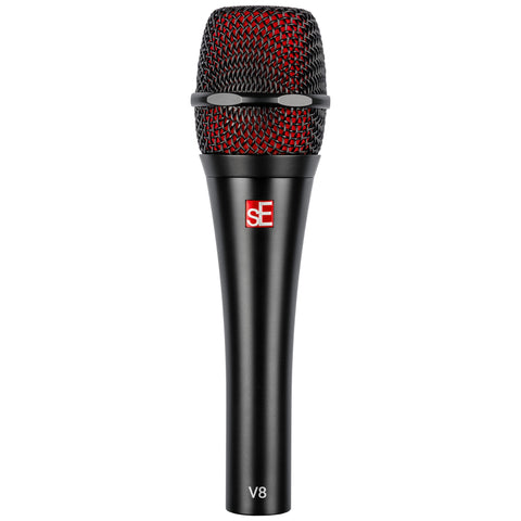 sE Electronics V8 dynamic vocal microphone in Black, front view