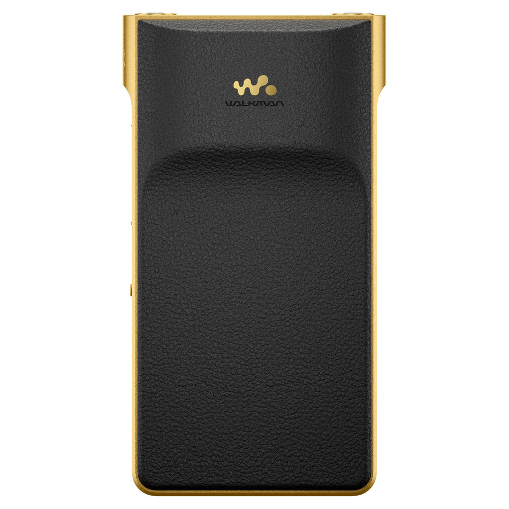 Sony NW-WM1ZM3 Walkman, rear view with leather-textured pad