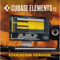 Steinberg Cubase Elements 15 education version DAW software box with software interface and educational label on front.