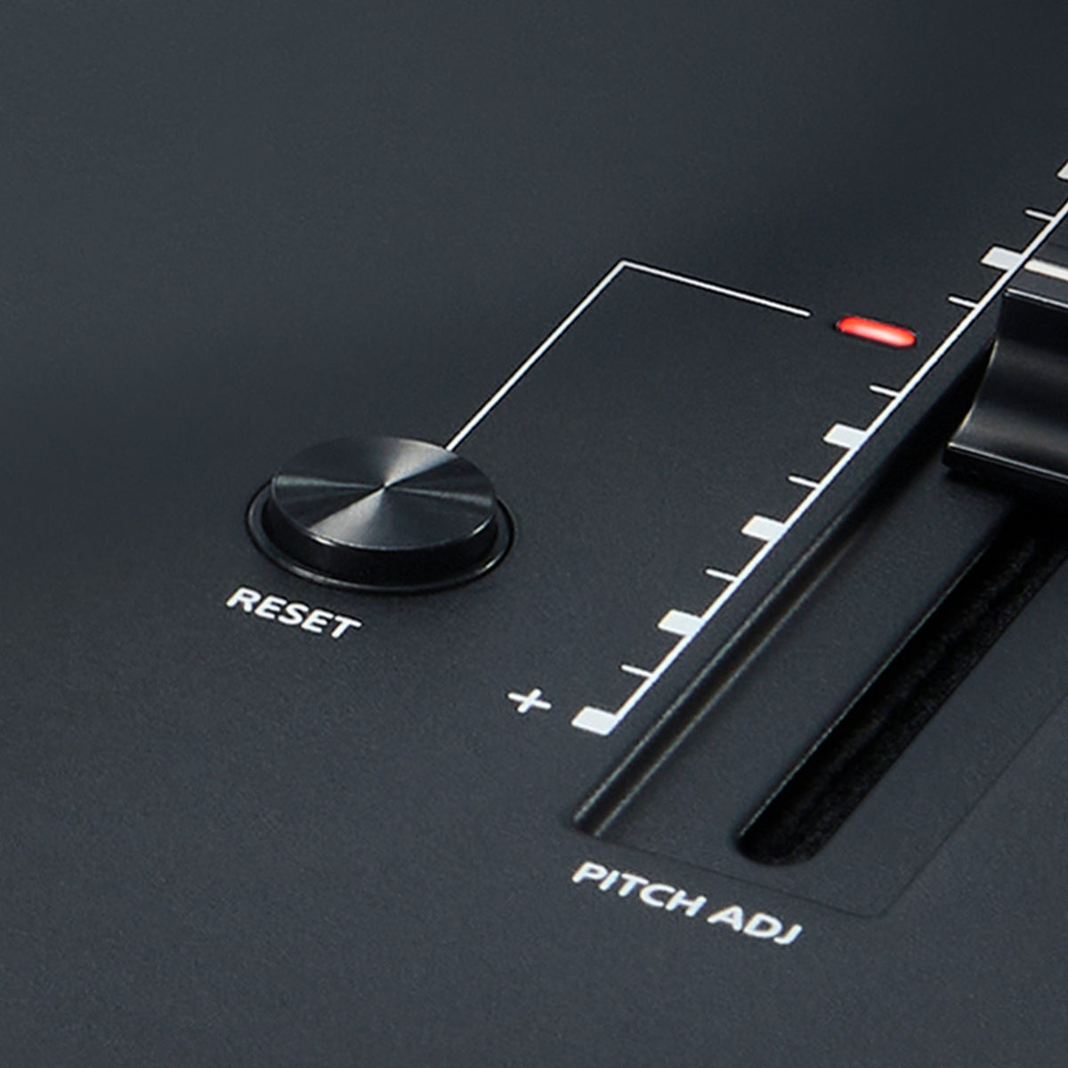 Technics SL-1210MKX reset button and pitch adjust fader detail